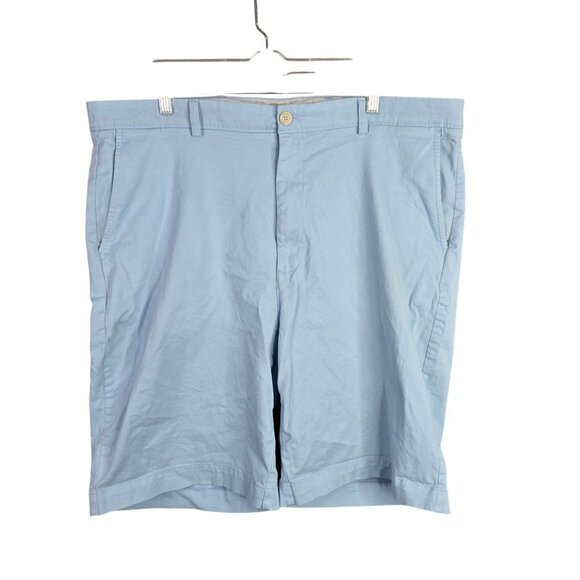 Mens Roundtree & Yorke Blue Chino Shorts Cotton Blend Stretch 11" Inseam Size 42 - Picture 1 of 10